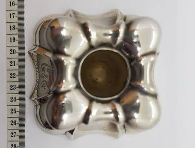 Vintage Silver Plated Candleholder with Inscription CandE 1947-1972 as per photo
