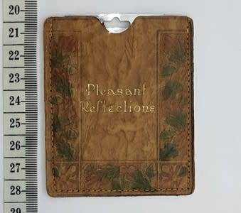 Pleasant Reflections stainless steel mirror in leather bag