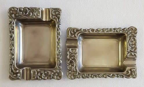 Pair of Silver plated ashtrays - as per photo