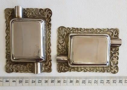 Pair of Silver plated ashtrays - as per photo