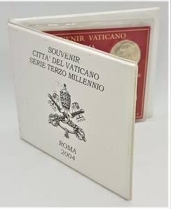 Souvenir Vaticano - Roma 2004 - 5 PC Coin Set in Plastic Folder - 5 POPES - as per photo