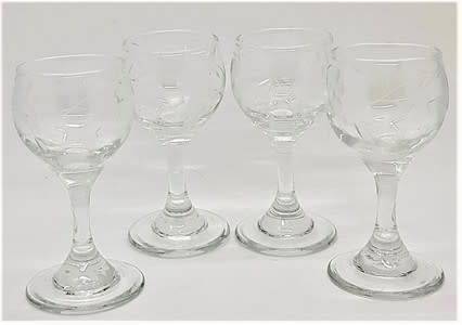 Set of 4 Miniature Stem Glasses 8cm - as per photo