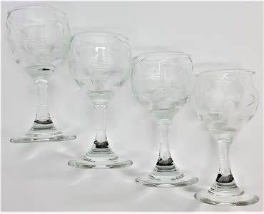 Set of 4 Miniature Stem Glasses 8cm - as per photo