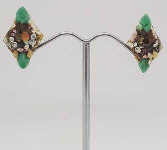 Vintage Pair of Costume Jewelry Clip-On Earrings - as per photo