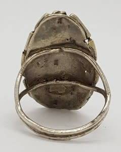 925 Sterling Silver Ring weight 8.1g size S as per photo