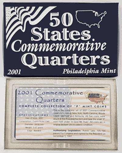 2001 USA 50 States Commemorative Quarters Philadelphia Mint as per photo