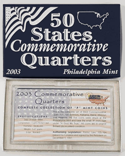 2003 USA 50 States Commemorative Quarters Philadelphia Mint as per photo