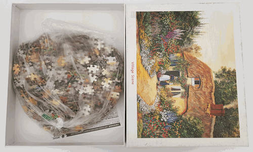 1000 Piece Village Scene Jigsaw Puzzle as per photo
