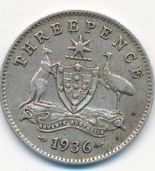 1936 Australian 3 penny as per scan