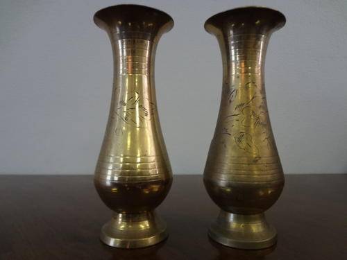 Pair of brass flower pots as per scan