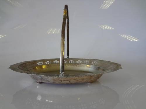 Silver plated biscuit tray with handle as per photo