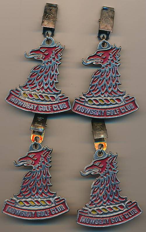 Set of 4 Mowbray Golf club tablecloth weights PRICE REDUCED