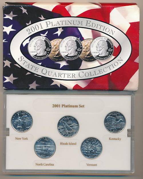 2001 Platinum Edition State quarter mint pack - as per scan