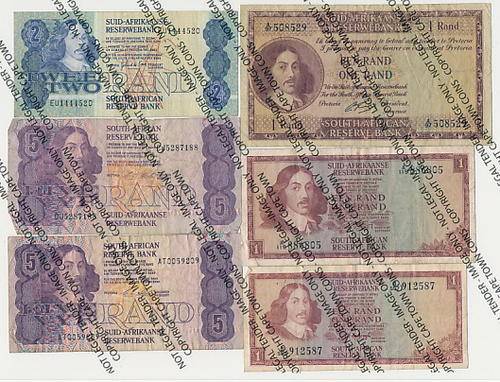 Lot of 11 old S.A. banknotes - as per scan