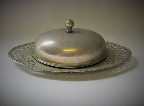 Silver plated butter dish with glass inner - @ CRAZY R1 start