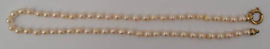 9k Gold Vintage String of Pearls 50cm weight 27g as per photo