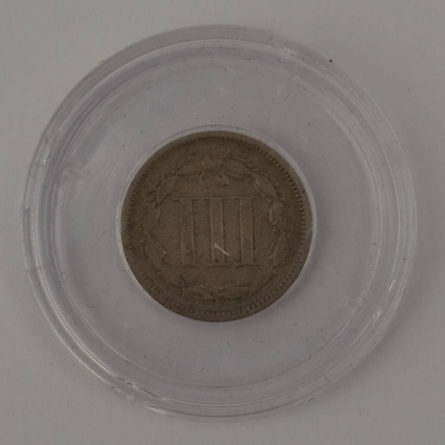 1866 USA 3 cent Nickel coin in box as per photo