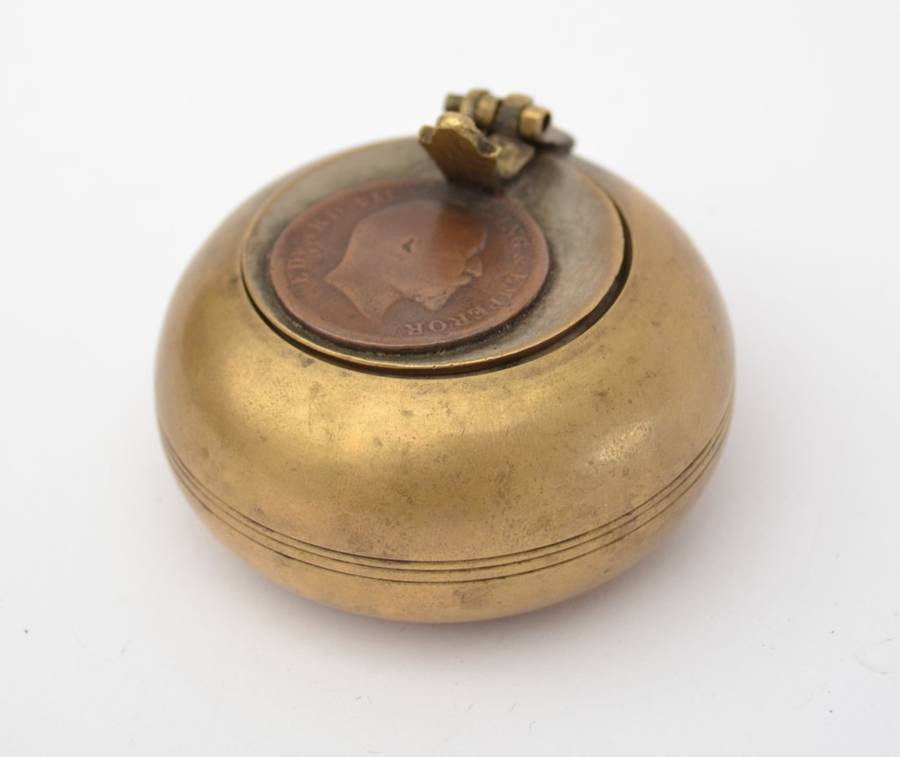 Vintage brass travel ashtray as per photo