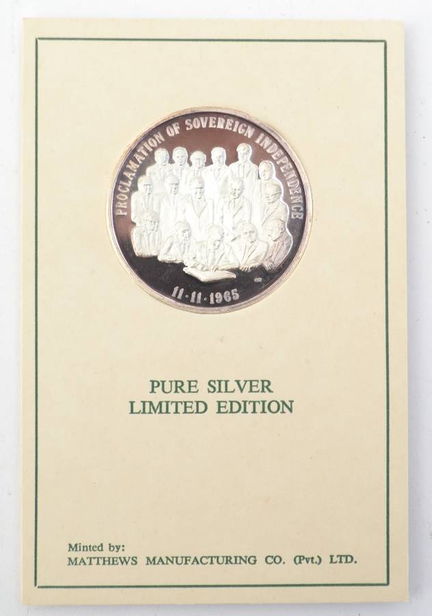 Rhodesian History Medallion Fine Silver weight 42g as per photo