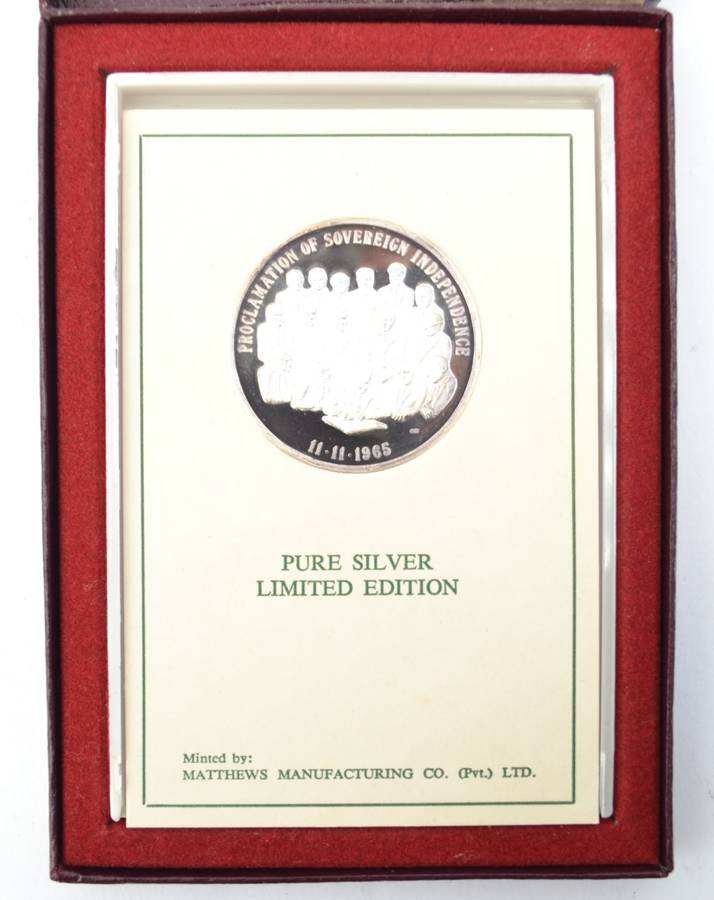 Rhodesian History Medallion Fine Silver weight 42g as per photo