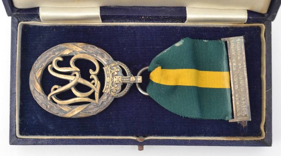 Union of South Africa Efficiency Medal issued to Kaptha Marals VSV as per photo