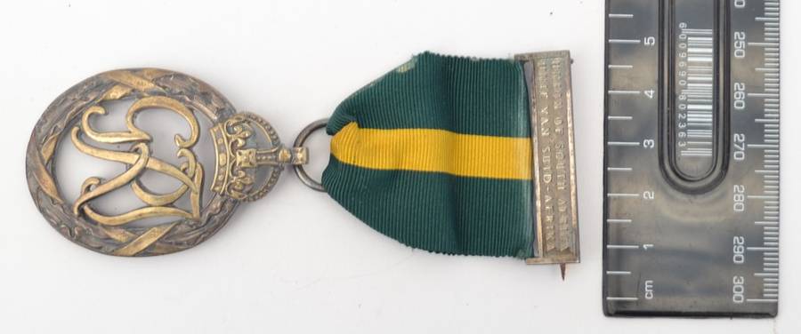 Union of South Africa Efficiency Medal issued to Kaptha Marals VSV as per photo
