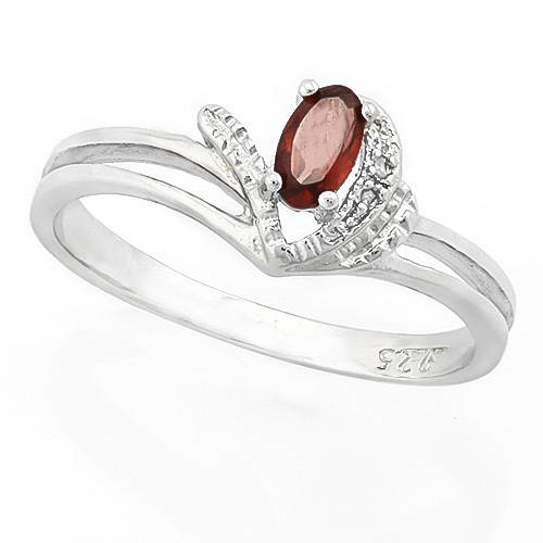 **STUNNING 0,35 CARAT ROUND CUT GARNET AMETHYST  SOLID SILVER RING**
