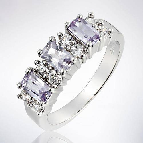 **CLASSIC WHITE GOLD SQUARE CUT TANZANITE RING**