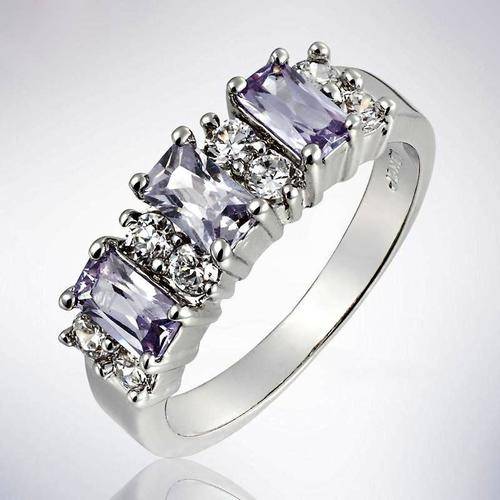 **CLASSIC WHITE GOLD SQUARE CUT TANZANITE RING**