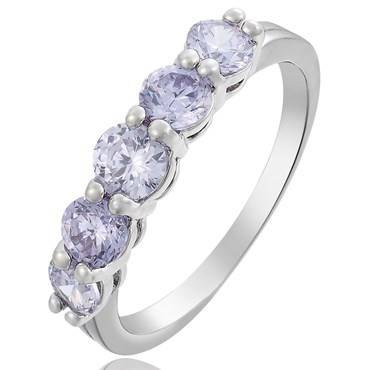 **DESIGNER WHITE GOLD ROUND CUT TANZANITE COCKTAIL RING**