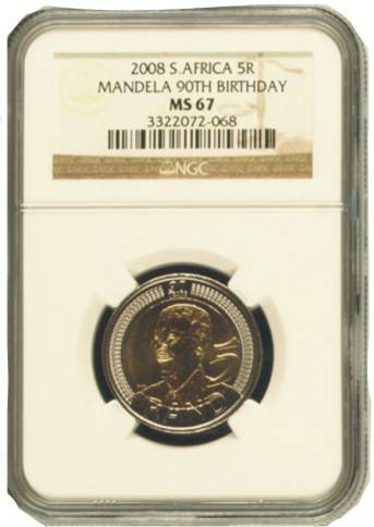 2008 MANDELA 90TH BIRTHDAY 5R NGC MS 67