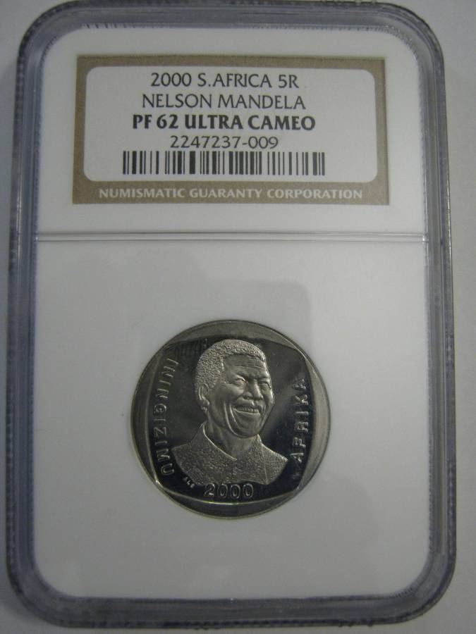 ### RARE GRADE ### Nelson Mandela 2000 R5 Graded PF62 ULTRA CAMEO ### @@@ R1 START