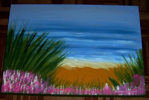 Acrylic on wooden box canvas size 420x300x30mm