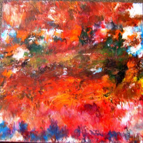 Abstract acrylic painting size 600x610 mm. Free postage