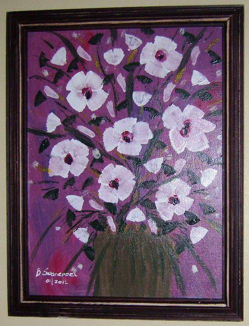 Acrylic on prepared hardboard "in make to look old "wooden frame, size 440x340mm.