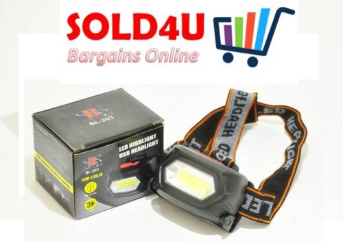 Rechargeable COB Headlamp LED Flashlight