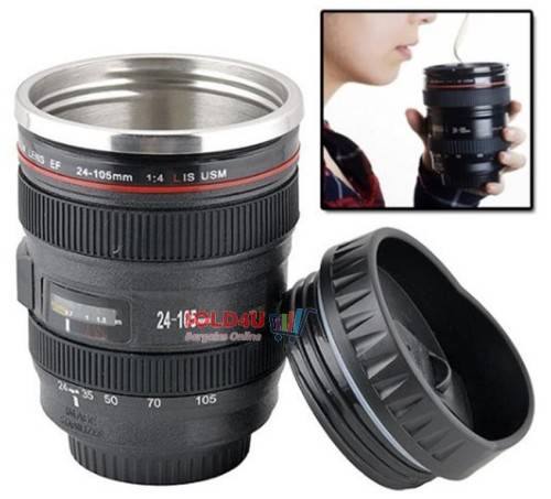 Camera Lens Cup Style EF 24-105 Coffee Tea Travel Mug Stainless Steel Lens Shaped Coffee Cup