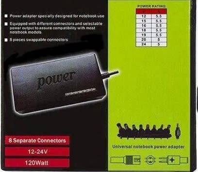 120W Universal Laptop Charger 12-24V with 8 set of Terminals - Notebook Power Adapter