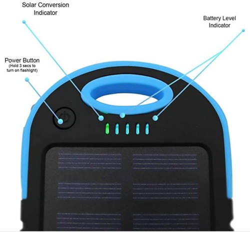 8000mAh Solar Power Bank Compass Dual USB Mobile Phone Fast Charger Battery + LED Light