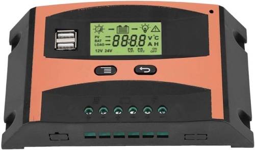 Solar Charge Controller PWM 12V/24V Auto Adapt Voltage 20A USB 5V Intelligent LCD Display