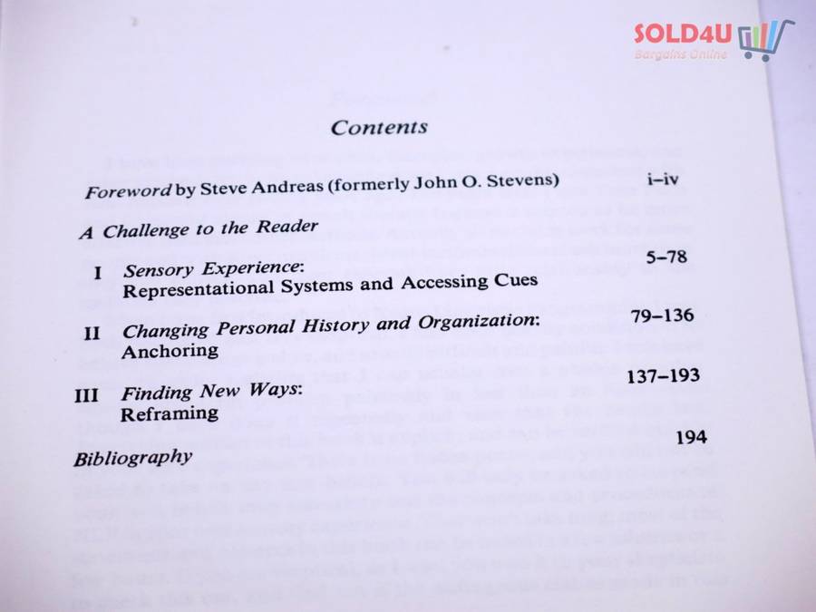 Frogs into Princes: Neuro Linguistic Programming by Richard Bandler