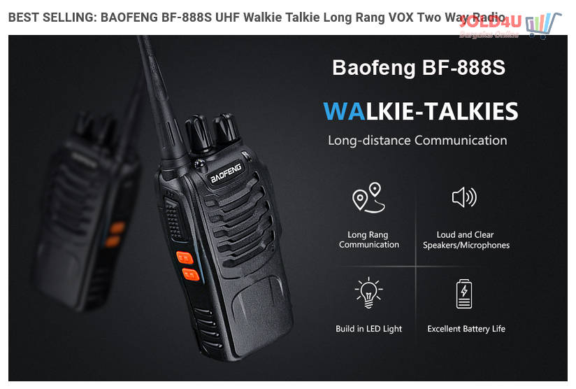 2 X Two Way Radio Hand Radio Set with 16 Channels Walkie Talkie VOX Long Range 1KM TO 5KM