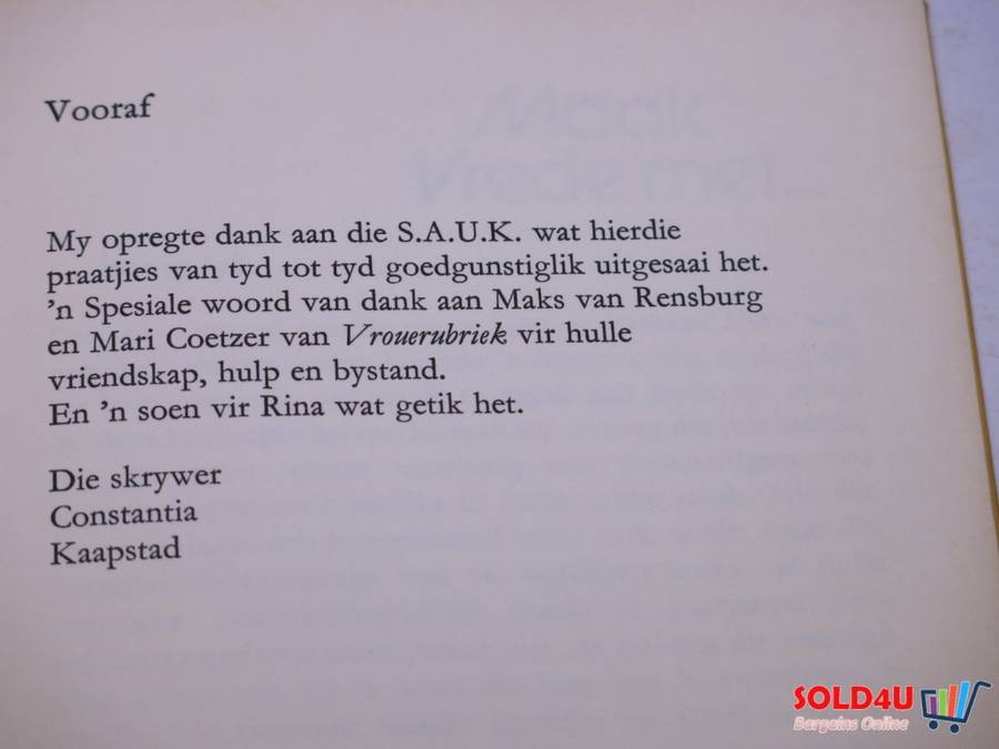 Maak Vrede met-I.L.de Villiers