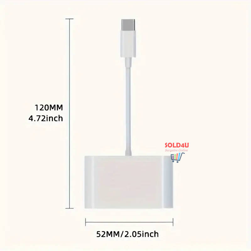 Type-C 3 IN 1 Micro SD TF Card Reader Multifunction USB Adapter (Black or White)