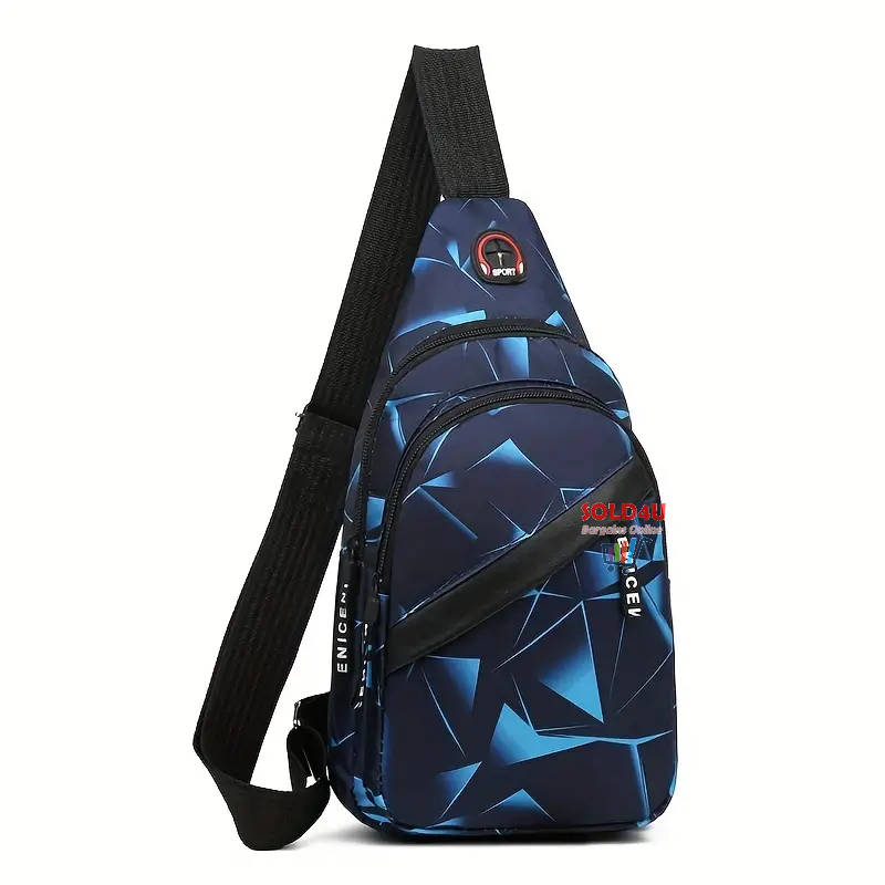 Single Shoulder Crossbody Nylon Sling Bag (Blue Electric)
