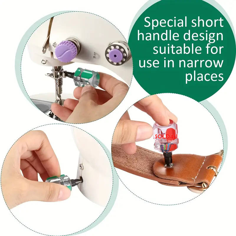 2pcs Sewing Machine Screwdriver Kit Mini Short Screwdriver Portable Needle Plate Screwdriver Repair