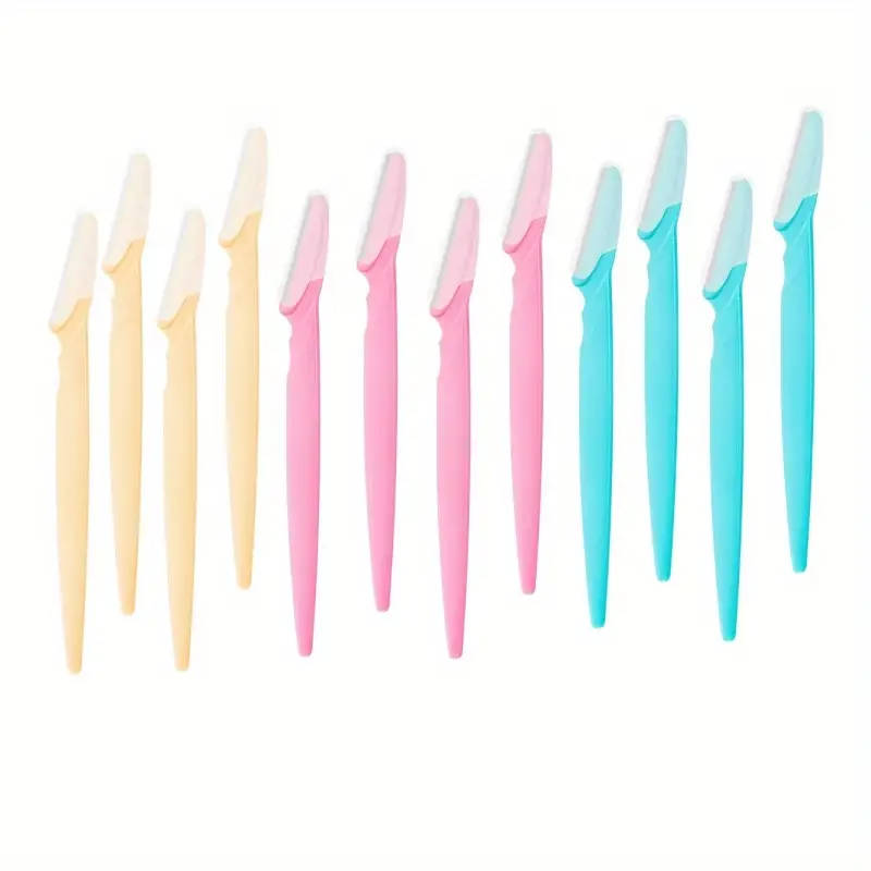 12pcs Eyebrow Dermaplaning Facial Razors Multipurpose Exfoliating Tool For Women Men With Precision