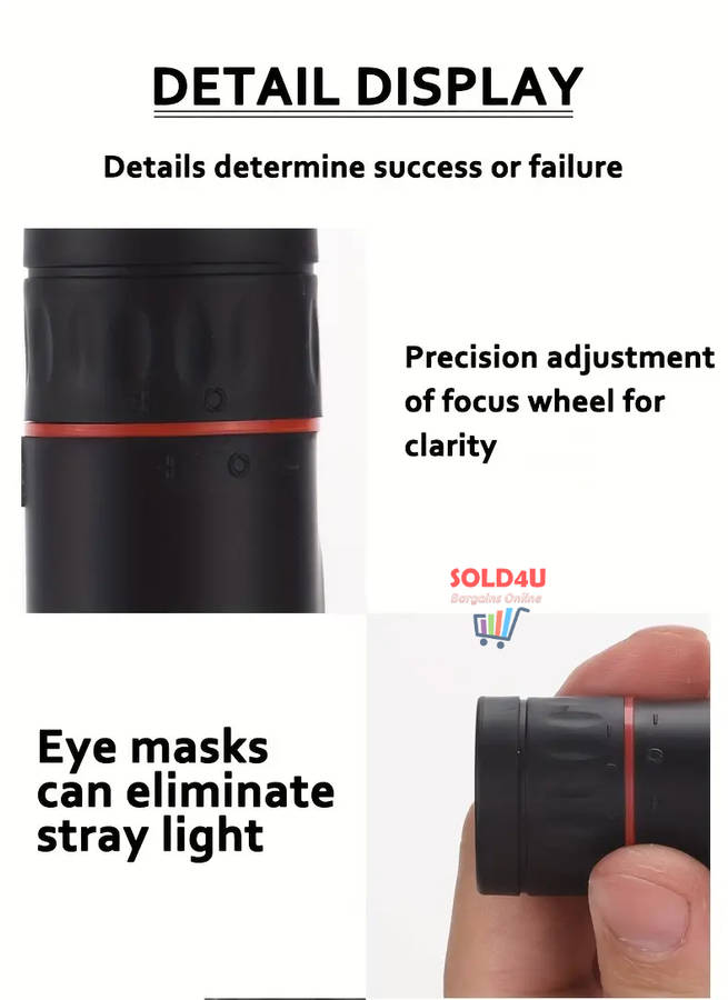 HD Monocular Telescope Hunting Handheld with Pouch - High Power Telescope only 9cm Long