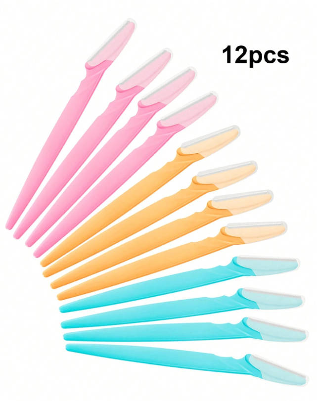 12pcs Eyebrow Dermaplaning Facial Razors Multipurpose Exfoliating Tool For Women Men With Precision