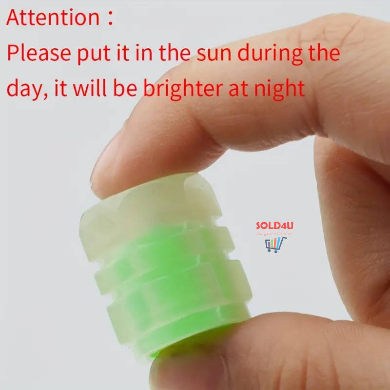 16pcs Car Tyre Valve Caps Valve Stem Caps Fluorescence Luminous Air Caps Cover (GREEN+BLUE)